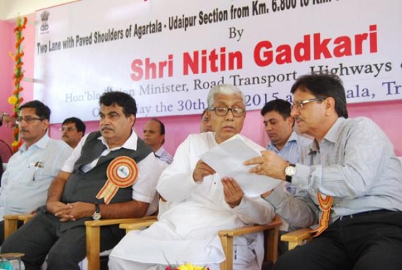 Union Minister Nitin Gadkari lays foundation stone of 2 lane Agartala-Sabroom National Highway